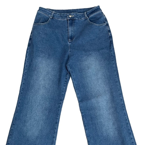 Princess Polly High Waist Straight Leg Jeans Medium Wash Sz 8 - Picture 2 of 9